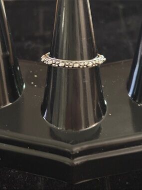 Sterling Silver Pave Halo Stackable Ring - Silver Size 6 NWOT